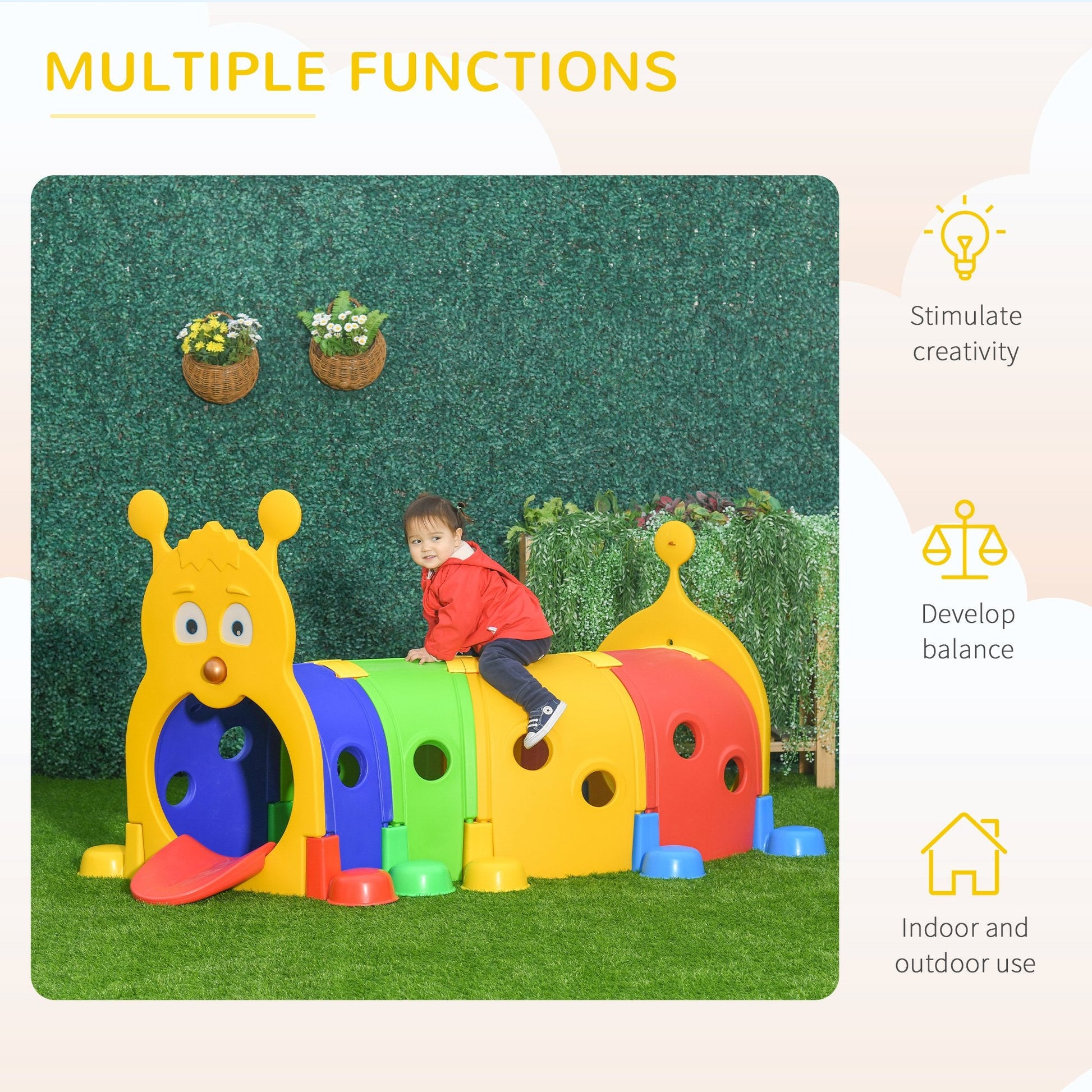 73 Inch Long Kids Play Tunnel Outdoor Indoor Climb-N-Crawl Play Equipment at Gallery Canada