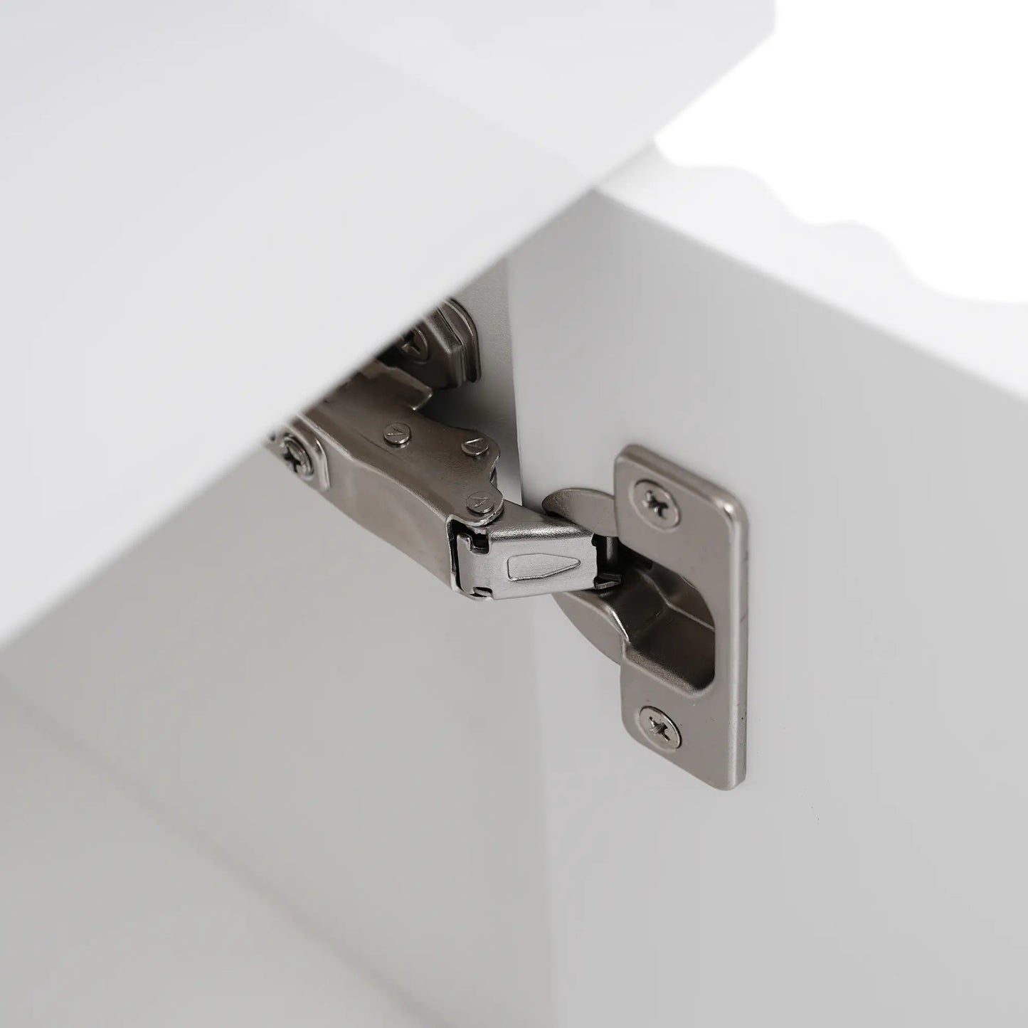 Floating Bathroom Vanity, Ceramic Basin, Side Storage, Rose Gold Handle, 21.5" L x 12" W x 26.5" H, White Sink Cabinets at Gallery Canada