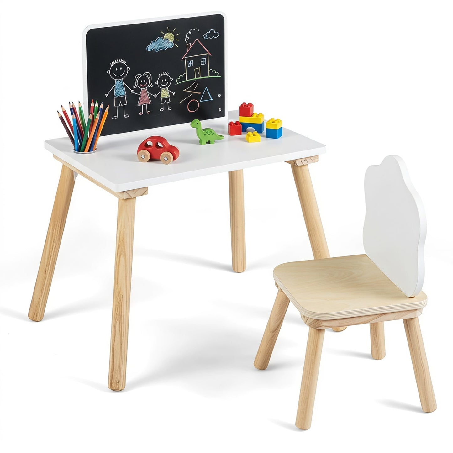 Weaning Table and Chair Set With Chalkboard