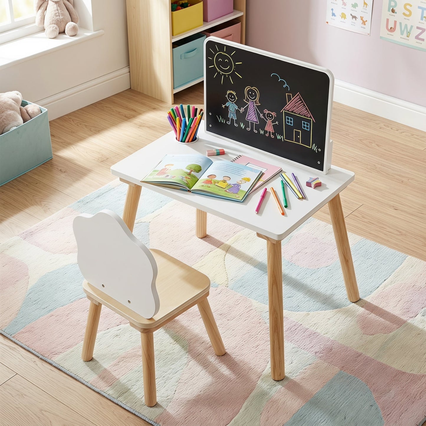 Weaning Table and Chair Set With Chalkboard