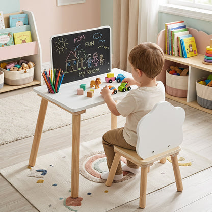 Weaning Table and Chair Set With Chalkboard