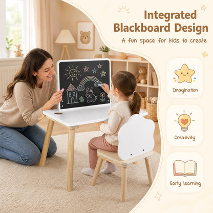 Weaning Table and Chair Set With Chalkboard