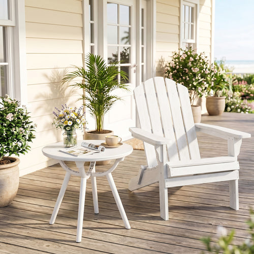 Weather-Resistant Small End Table, 1 Piece, White