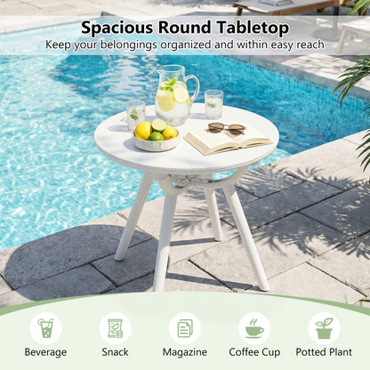Weather-Resistant Small End Table, 1 Piece, White Patio Coffee Tables at Gallery Canada