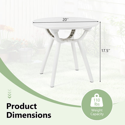 Weather-Resistant Small End Table, 1 Piece, White Patio Coffee Tables at Gallery Canada
