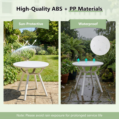 Weather-Resistant Circular End Table, Set of 2, White Patio Coffee Tables at Gallery Canada