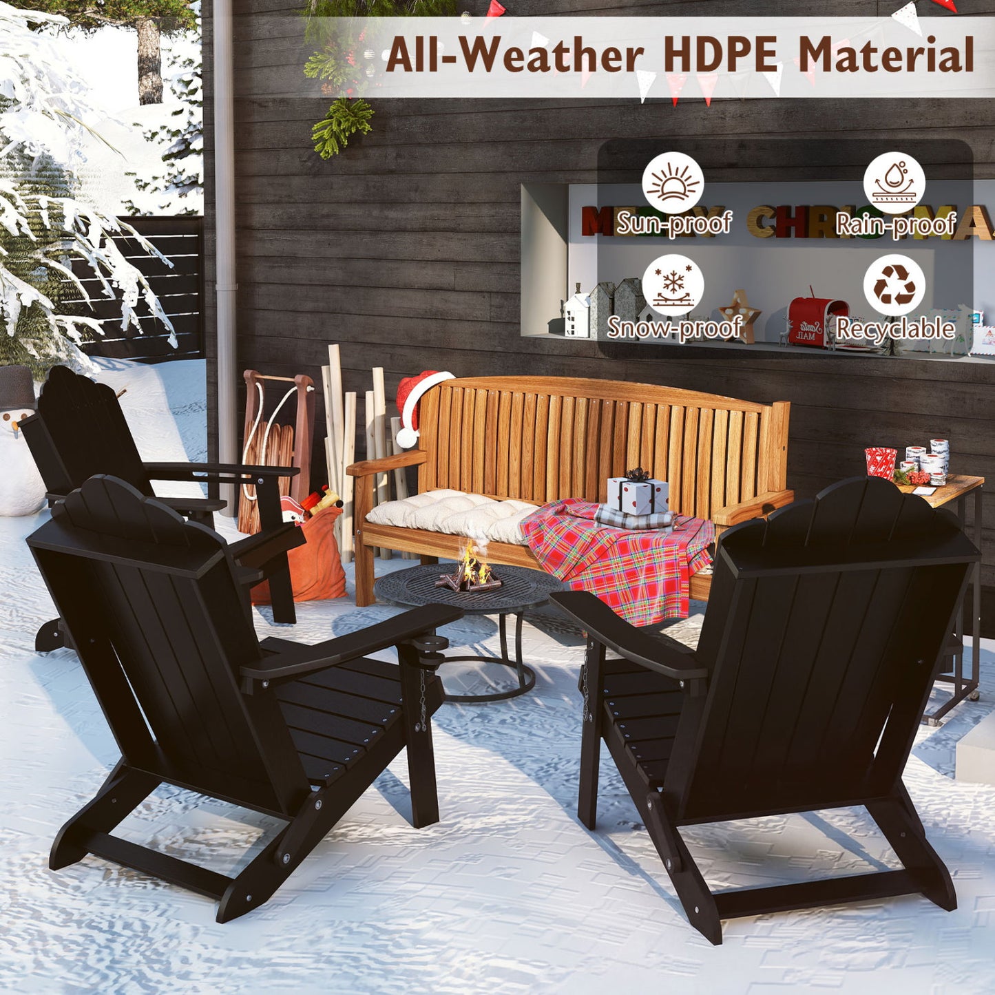 Weather Resistant HDPE Folding Adirondack Chair Adirondack Chairs at Gallery Canada