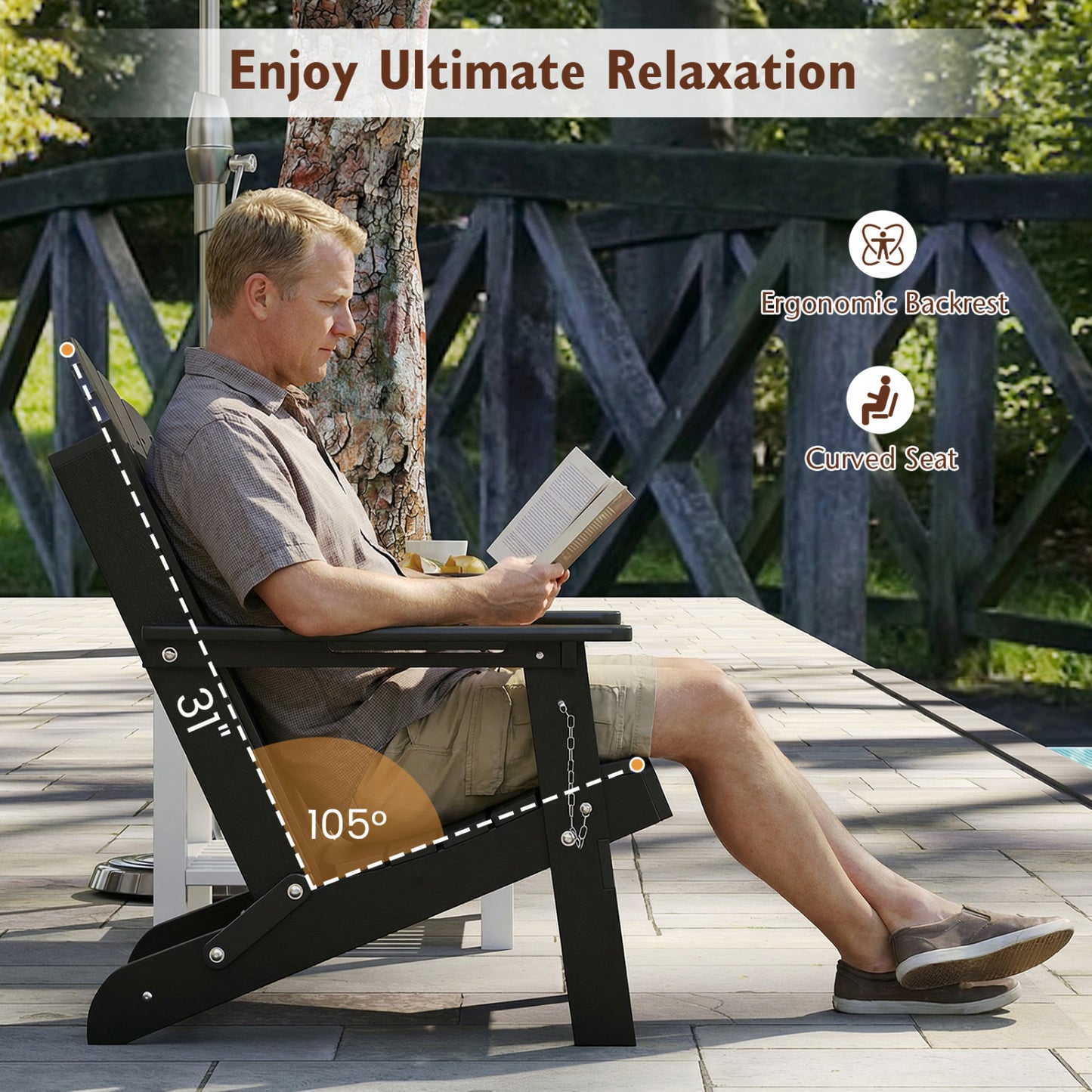 Weather Resistant HDPE Folding Adirondack Chair Adirondack Chairs at Gallery Canada