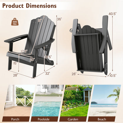 Weather Resistant HDPE Folding Adirondack Chair, Gray Adirondack Chairs at Gallery Canada