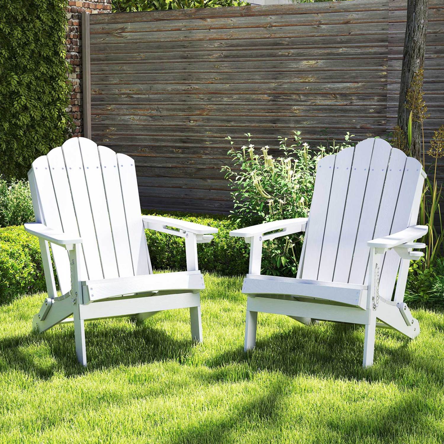 Weather Resistant HDPE Folding Adirondack Chair, White Adirondack Chairs at Gallery Canada