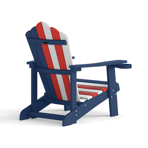 Weather Resistant HIPS Outdoor Adirondack Chair, With Cup Holder, Multicolor