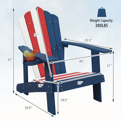 Weather Resistant HIPS Outdoor Adirondack Chair, With Cup Holder, Multicolor Adirondack Chairs at Gallery Canada