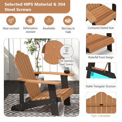 Weather Resistant HIPS Outdoor Adirondack Chair With Cup Holder, Brown Adirondack Chairs at Gallery Canada