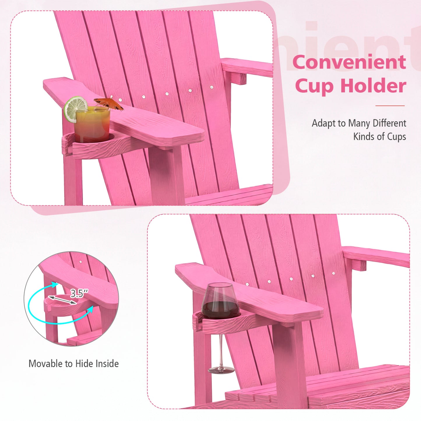 Outdoor Adirondack Chair, Weather Resistant HIPS, Pink Adirondack Chairs at Gallery Canada