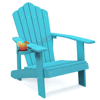 Outdoor Adirondack Chair, Weather Resistant HIPS, With Cup Holder, Turquoise Adirondack Chairs Turquoise at Gallery Canada