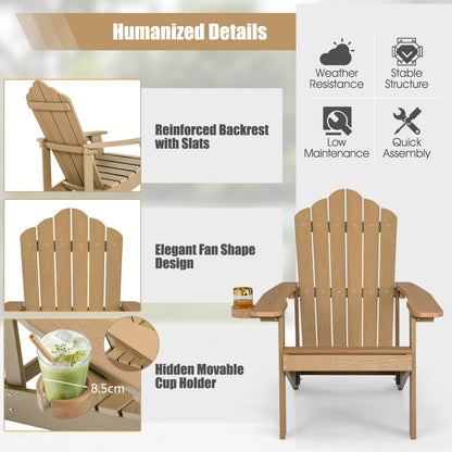 Weather Resistant HIPS Outdoor Adirondack Chair With Cup Holder, Coffee Adirondack Chairs at Gallery Canada