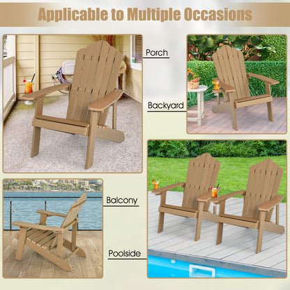 Weather Resistant HIPS Outdoor Adirondack Chair With Cup Holder, Coffee Adirondack Chairs at Gallery Canada