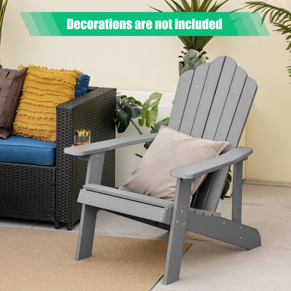 Weather Resistant HIPS Outdoor Adirondack Chair, With Cup Holder, Gray Adirondack Chairs at Gallery Canada