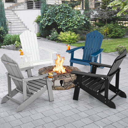 Weather Resistant HIPS Outdoor Adirondack Chair, With Cup Holder, Gray Adirondack Chairs at Gallery Canada