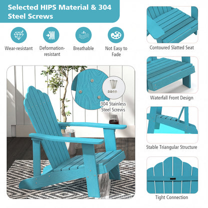 Outdoor Adirondack Chair, Weather Resistant HIPS, With Cup Holder, Turquoise Adirondack Chairs at Gallery Canada