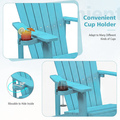 Outdoor Adirondack Chair, Weather Resistant HIPS, With Cup Holder, Turquoise Adirondack Chairs at Gallery Canada