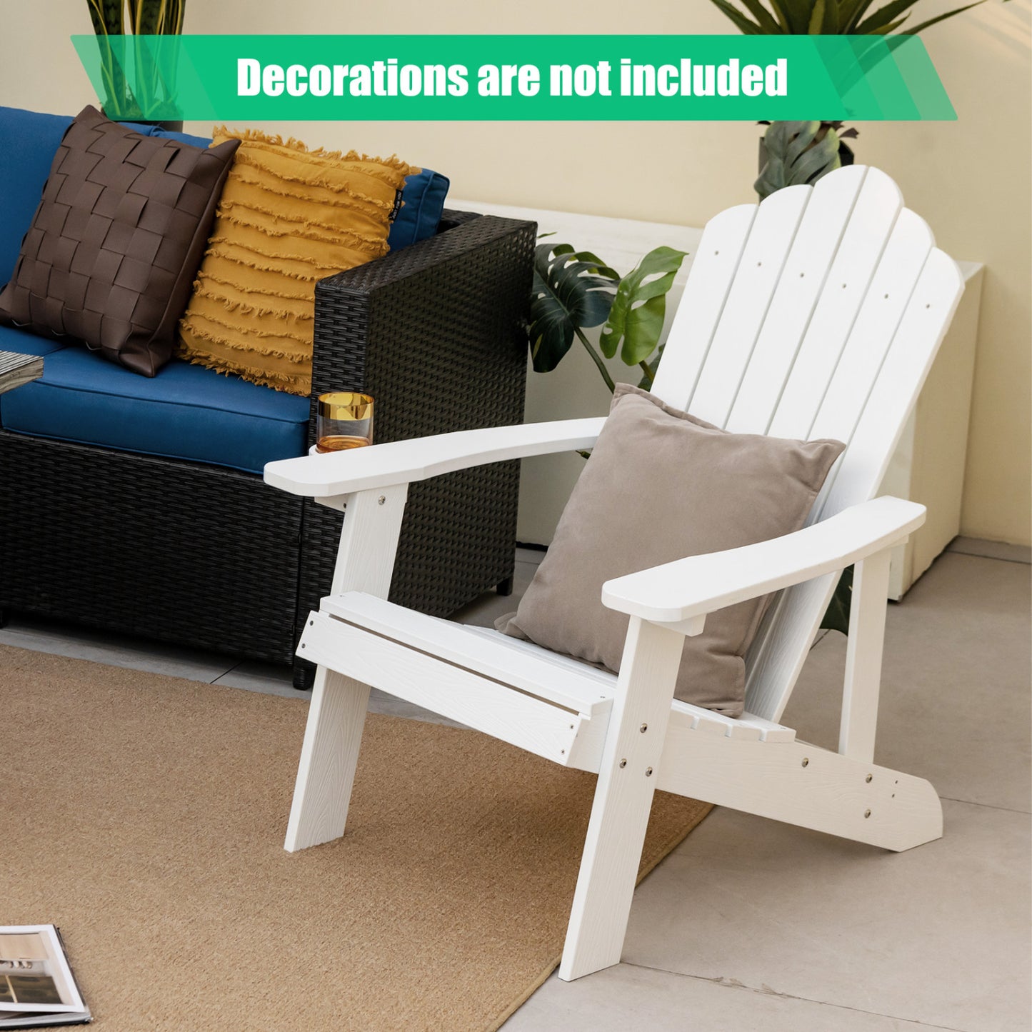 Weather Resistant HIPS Outdoor Adirondack Chair, White Adirondack Chairs at Gallery Canada