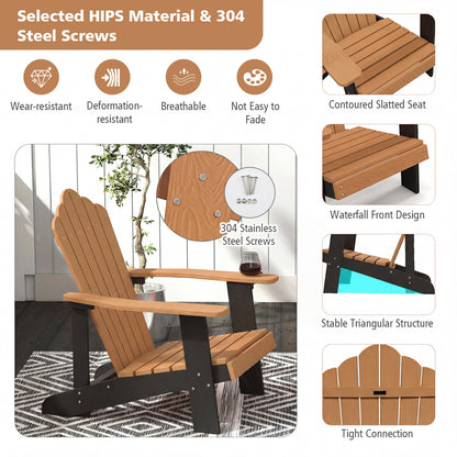 Weather Resistant HIPS Outdoor Adirondack Chair With Cup Holder, Brown Adirondack Chairs at Gallery Canada