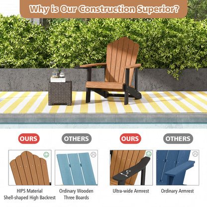 Weather Resistant HIPS Outdoor Adirondack Chair With Cup Holder, Brown Adirondack Chairs at Gallery Canada