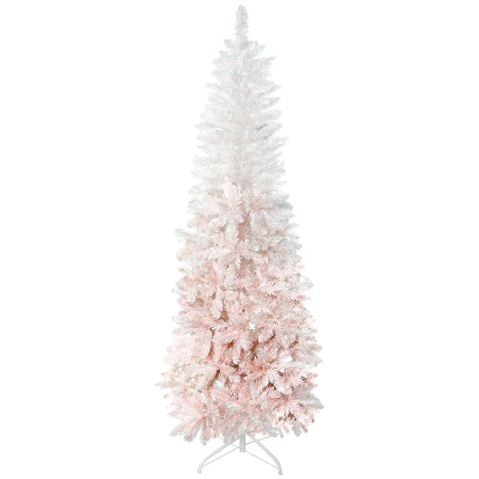 5ft Artificial Christmas Tree, Pine Realistic Branches, Auto Open, Pink White Pencil Christmas Trees White, Pink at Gallery Canada