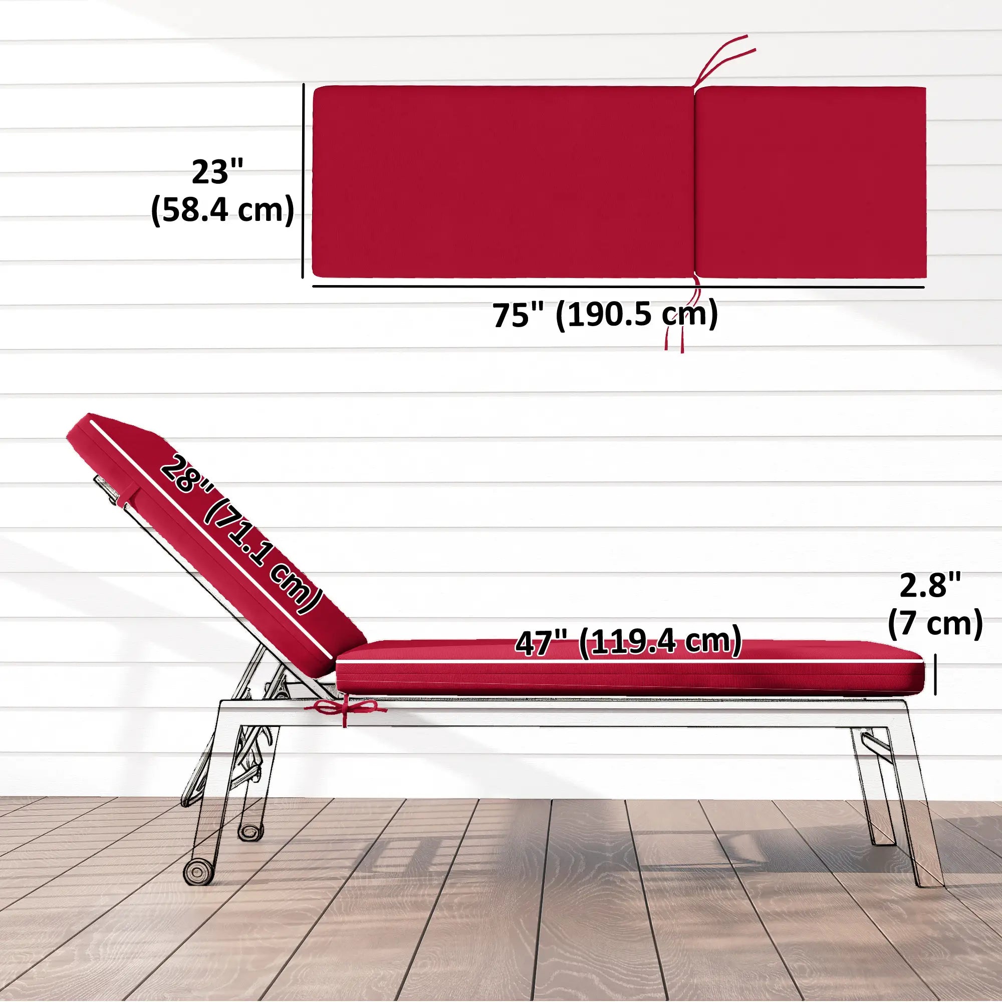 Patio Chair Cushion Set, 2-Piece, With Ties, Wine Red Patio Chair Cushions at Gallery Canada