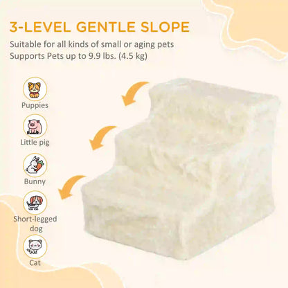 3-Step Dog Ramp for Sofa, Bed, Couch, Removable Cover, Beige Dog Stairs at Gallery Canada