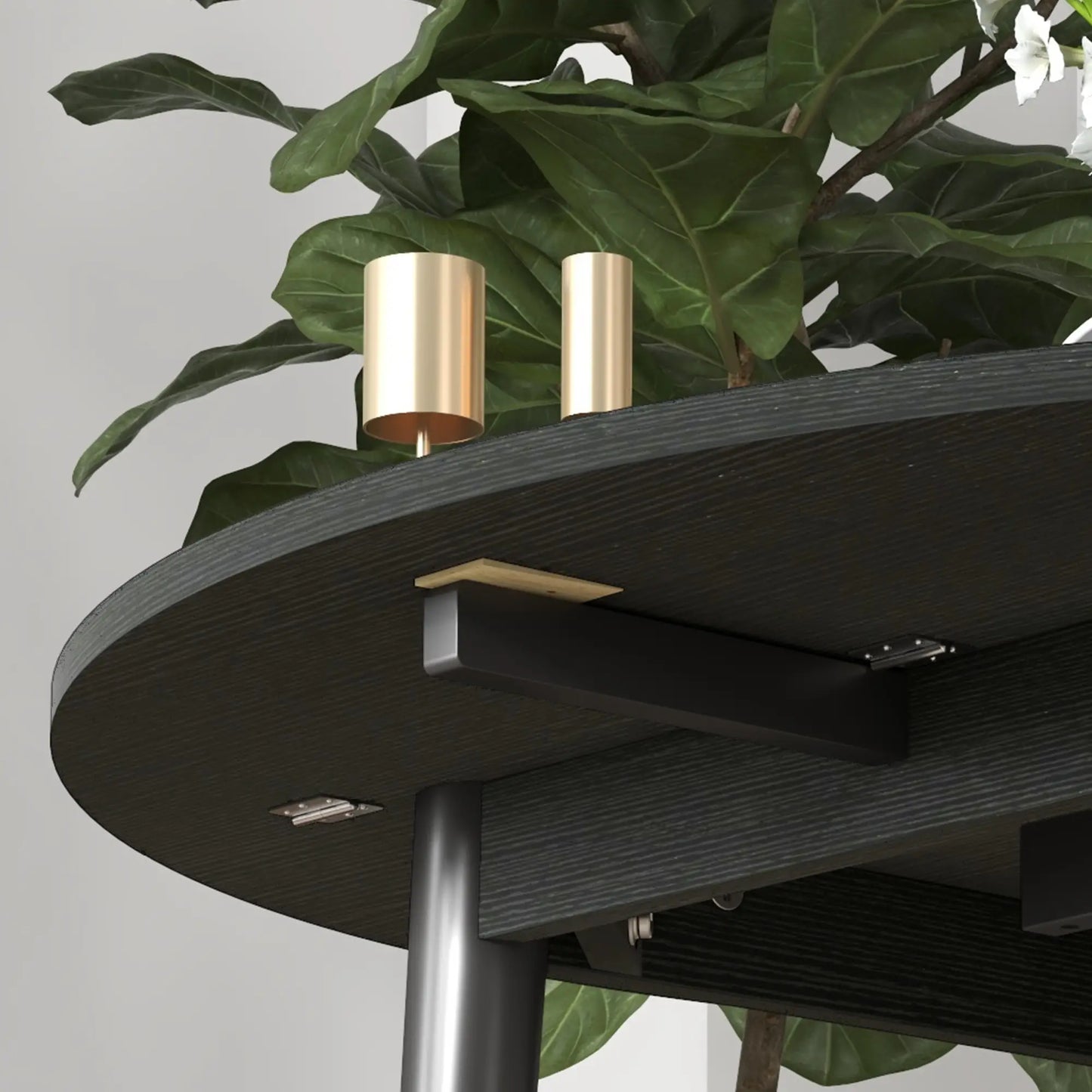 Folding Round Drop Leaf Dining Table, Wood Legs, Distressed Black, Black Bar Tables & Dining Tables at Gallery Canada