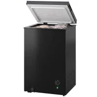 Mini congélateur, congélateur coffre de 3,5 pi³, thermostat à 7 réglages, panier en fil, noir