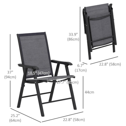 2-Piece Folding Chair Set, Patio Balcony Garden, Dark Grey Patio Chairs at Gallery Canada
