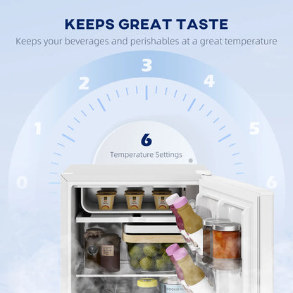 2.5 Cu.Ft Mini Fridge, Single Door Compact Refrigerator with Freezer, Adjustable Thermostat, Reversible Door, White Small Kitchen Appliances at Gallery Canada