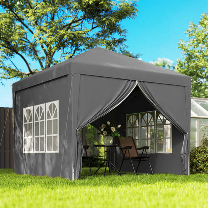 10'x10' Pop Up Party Tent, Wedding Gazebo Canopy, Grey Pop Up Canopies at Gallery Canada