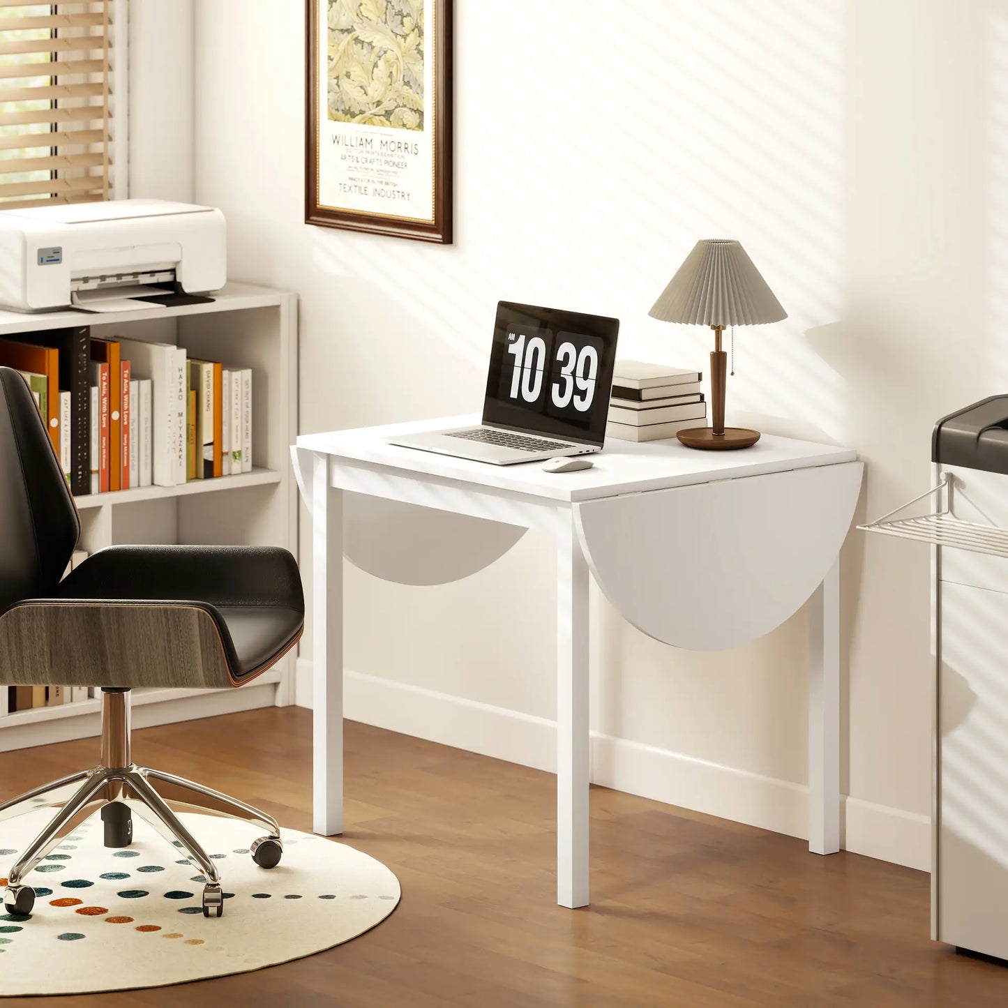 Solid Wood Kitchen Table, Drop Leaf, Folding Dining Table, White Dining Tables at Gallery Canada