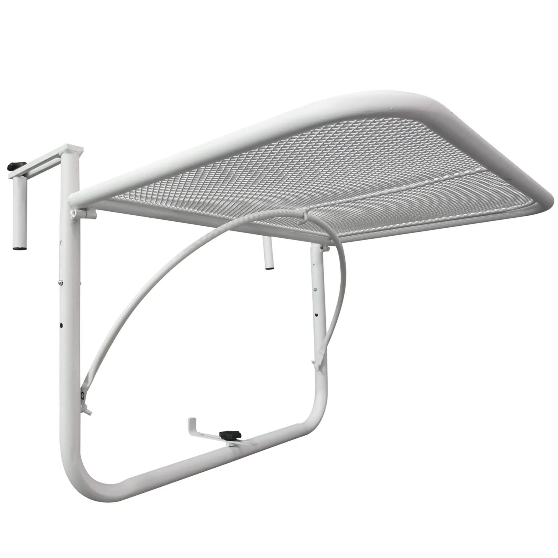 Adjustable Balcony Hanging Table, Metal Wall Desk, Outdoor Flower Stand, White Balcony Table Hanging at Gallery Canada