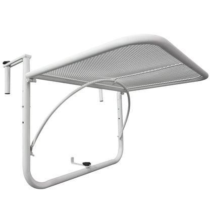 Adjustable Balcony Hanging Table, Metal Wall Desk, Outdoor Flower Stand, White Balcony Table Hanging at Gallery Canada