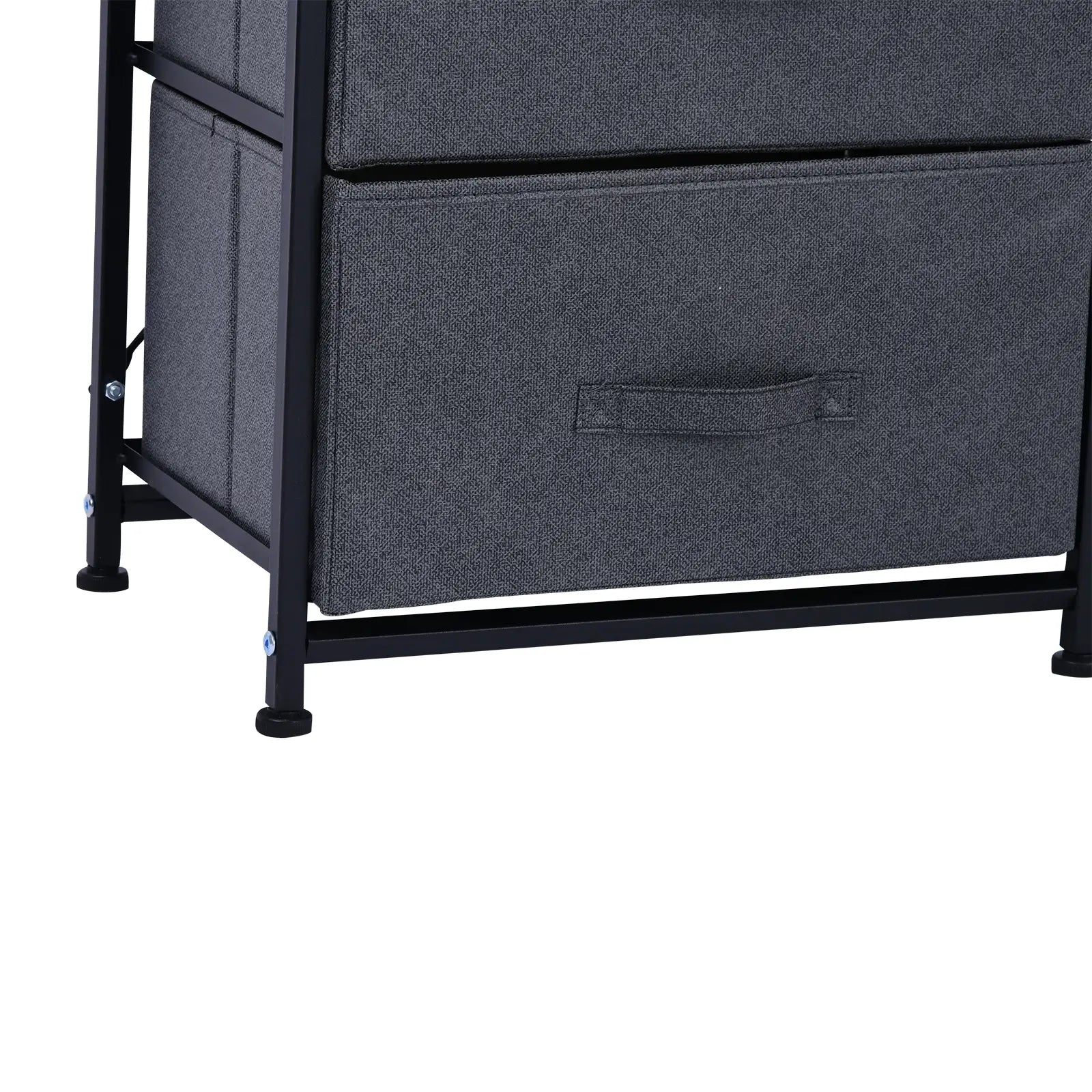 Linen Drawer Cabinet, 4 Removable Drawers, Metal Frame, Adjustable Feet, Black Storage Cabinets at Gallery Canada