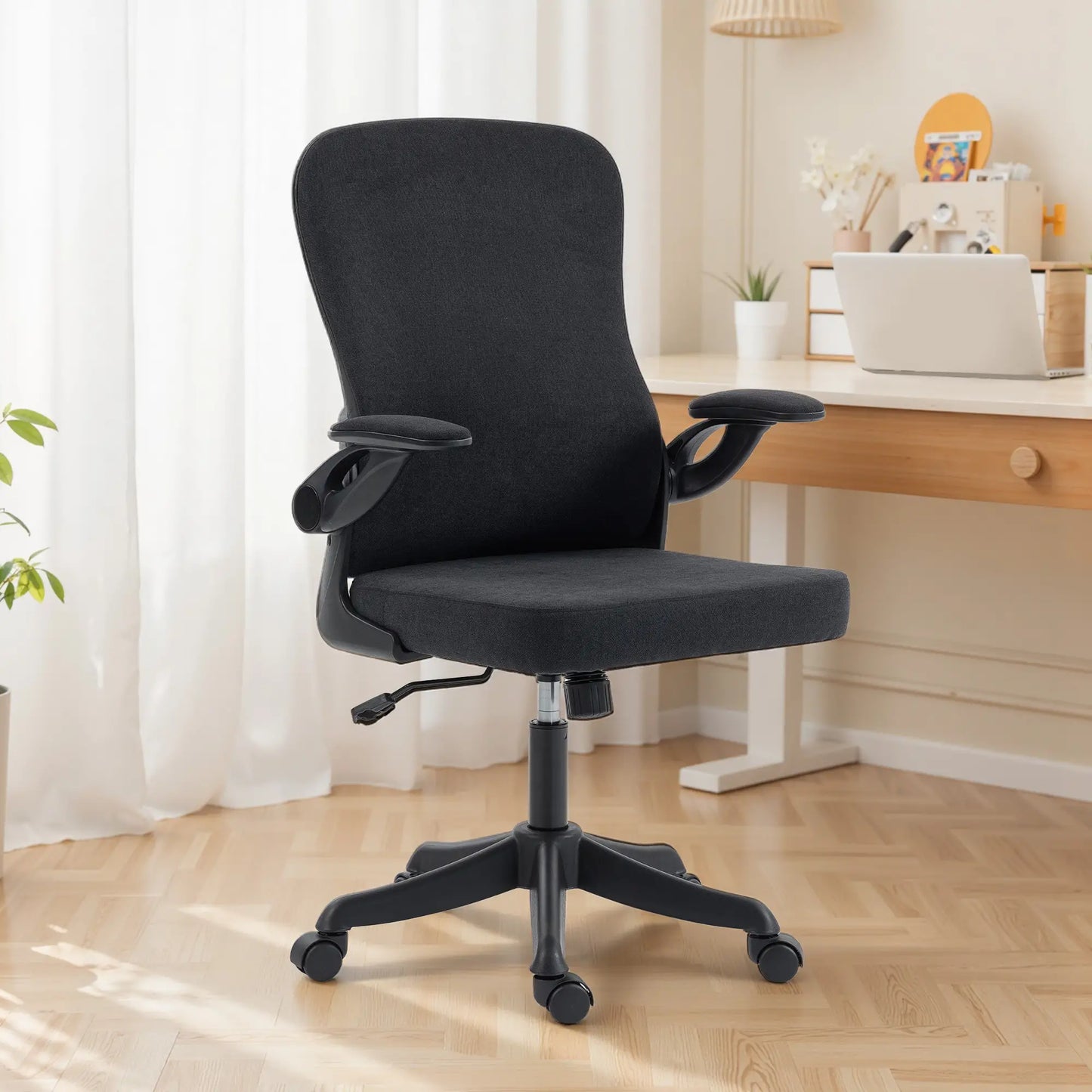 Ergonomic Office Chair, Adjustable Lumbar Support, Flip Up Armrests, Black Task Chairs at Gallery Canada