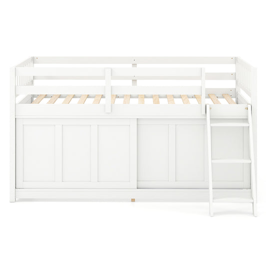 Loft Bed, Aluminum Sliding Door, Storage, Twin Size, White Bunk Bed Frame White at Gallery Canada
