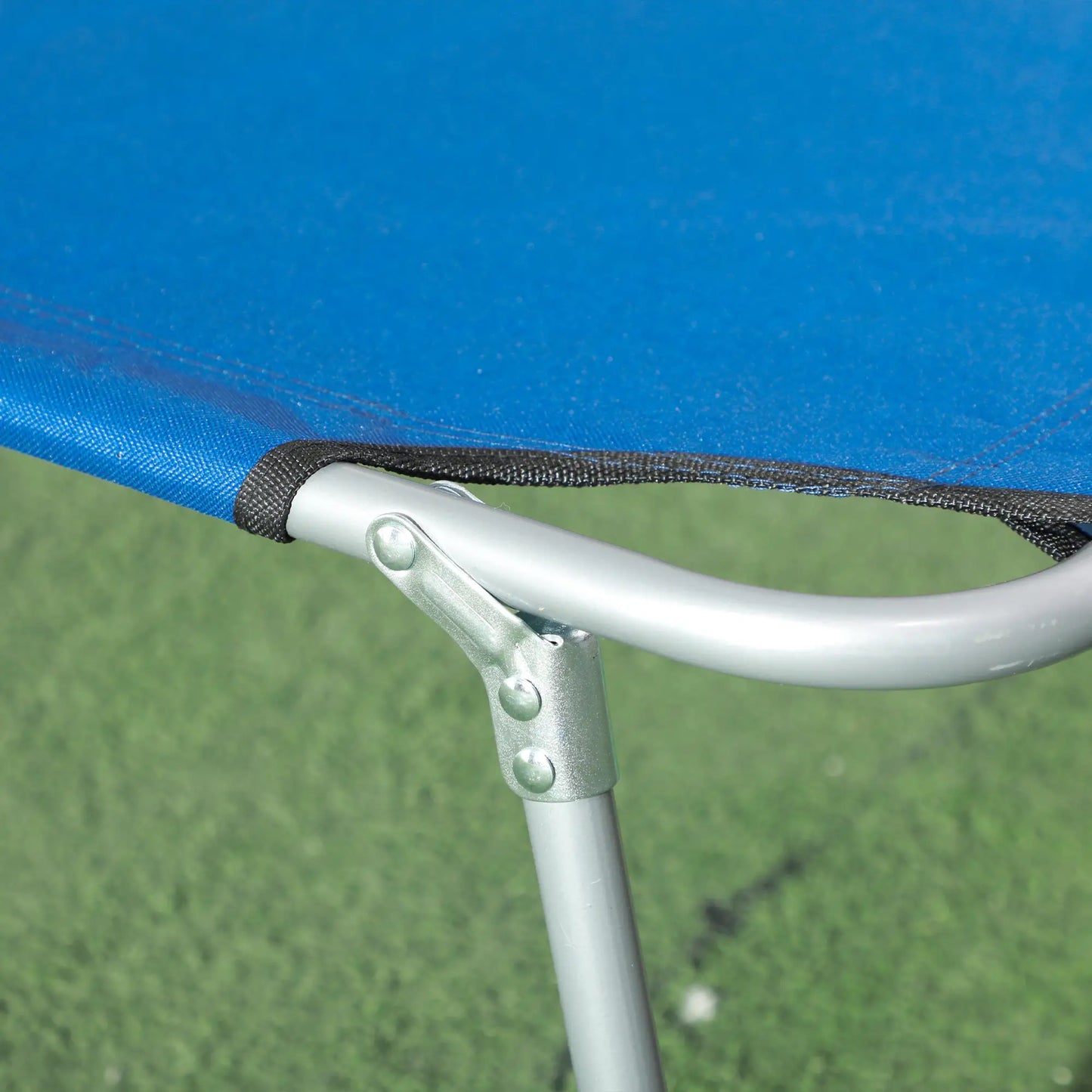 Outdoor Lounge Chair, Adjustable Folding Chaise With Sun Shade, Blue Lounger Chairs at Gallery Canada