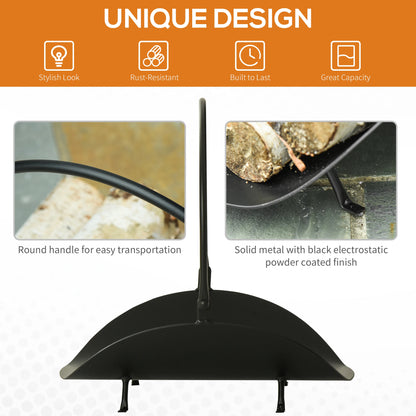 16" Firewood Log Rack, Curved Fireplace Holder, Black Firewood Racks at Gallery Canada