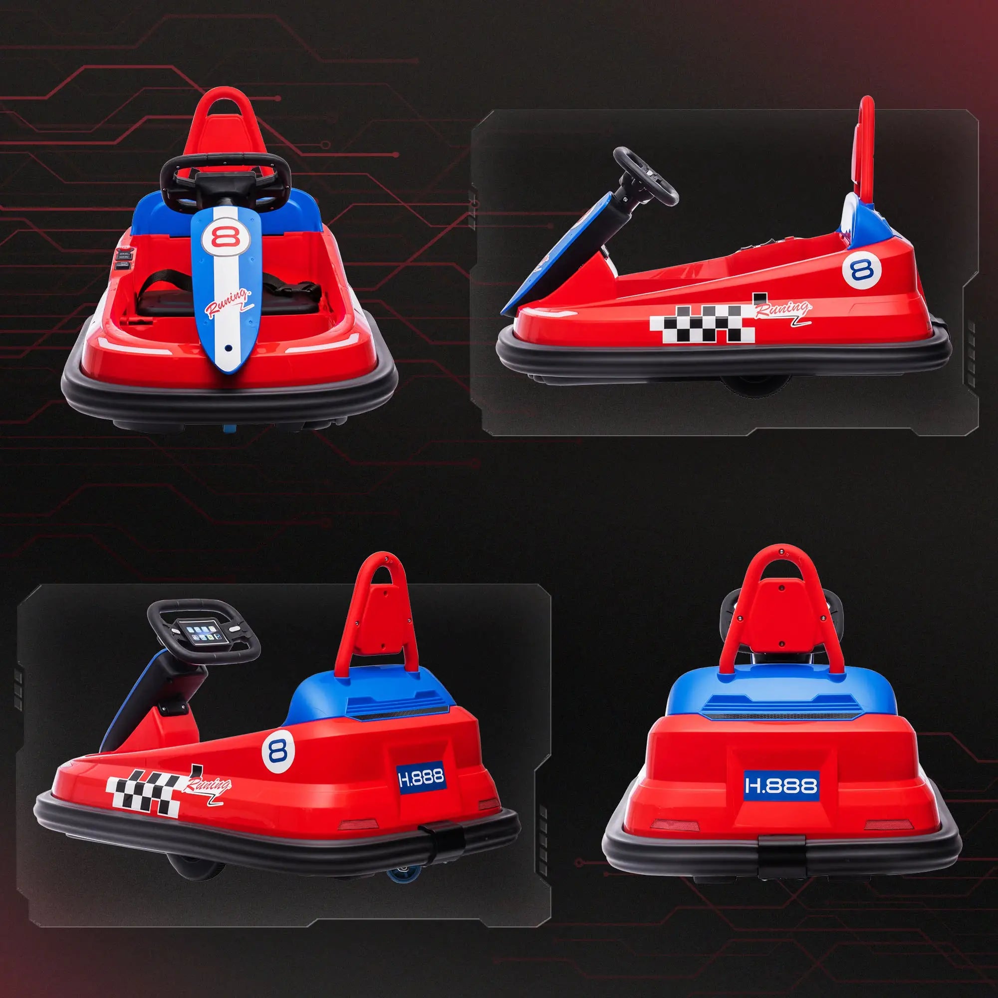 Kids Bumper Car, 6V 360° Rotation Electric Ride on Car, Twin Motors, Red Electric Toy Cars at Gallery Canada
