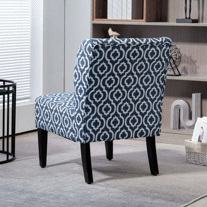 Armless Accent Chair for Bedroom, Upholstered Slipper Side Chair for Living Room with Wood Legs, Blue Accent Chairs at Gallery Canada