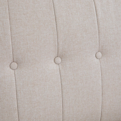 Convertible Bed, Button Tufted Fabric Sofa Bed, Adjustable Back, Beige 2-Seater Sofas at Gallery Canada