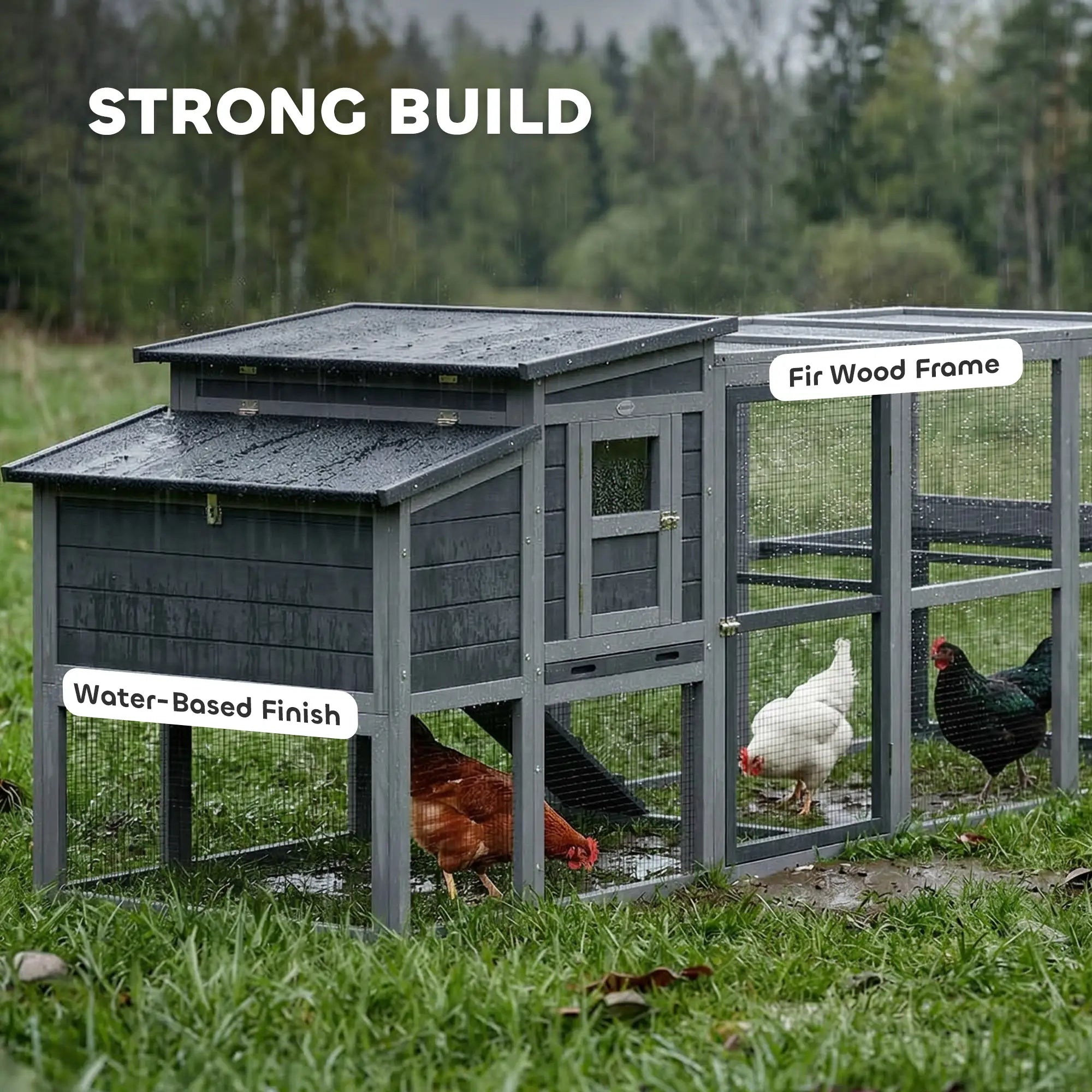 Large Chicken Coop, Wooden Hen House With Covered Run Chicken Coops at Gallery Canada