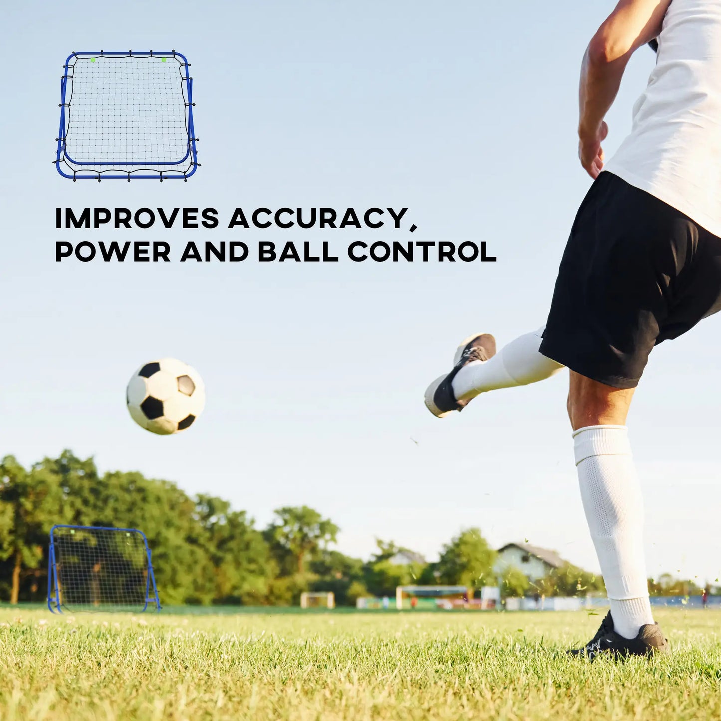 Volleyball Rebounder Net, Adjustable Soccer Rebounder, Blue Football at Gallery Canada