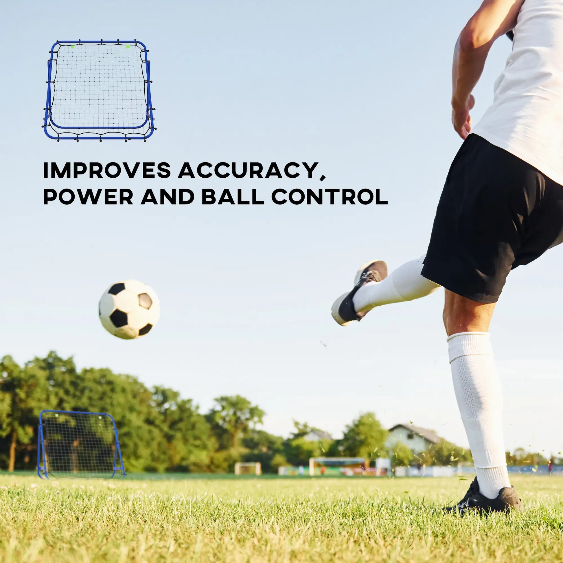 Volleyball Rebounder Net, Adjustable Soccer Rebounder, Blue Football at Gallery Canada